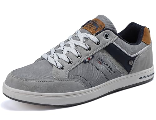 AX BOXING Freizeitschuhe Herren Sneakers Walkingschuhe Mode Schuhe Leichte Trainers Sportschuhe Größe 41-46 EU (1018_Grau, 45 EU)