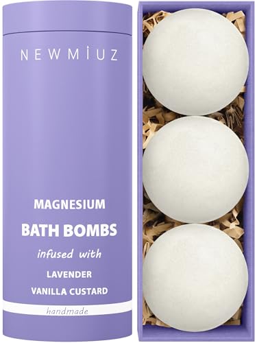 Creamy Lavender Vanilla Fizzing Bath Bomb Luxury Bath Gift Set - Sensitive Skin Formula For A Spa Relaxation Bath - Moisturizing Shea Butter - Stress Relief Gift for Women Christmas Birthday