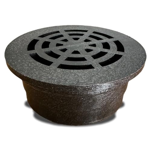 Langlebiger runder Kunststoffrost für 7,6 cm Abflussrohr – UV-beständig, ideal für Rasen, Terrassen und Landschaftsbereiche, Grün oder Schwarz (1 Einheit) (Schwarz)
