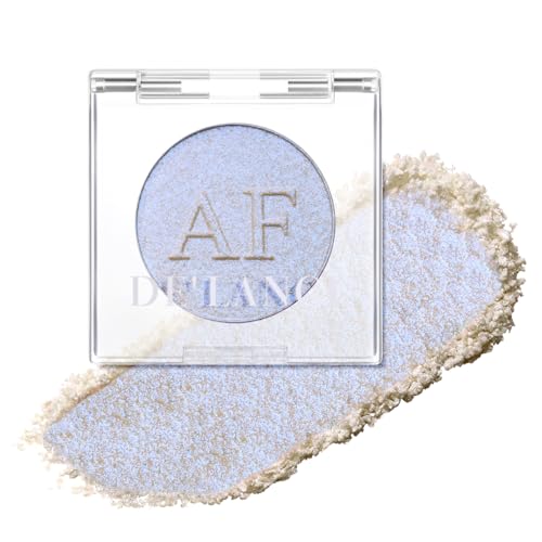 DE'LANCI Highlighter Lidschatten Palette,Schillernder Blau-Violetter Schimmer,Transparente Basis,Ideal für Gesicht und Körperkontur und Wangenhighlight,Blau-Violetter Schillernder Schimmer #05