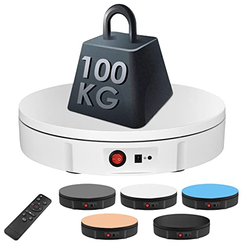 Drehteller Elektrisch, Aomdom 30CM Drehscheibe Elektrisch mit 100KG Last elektrischer drehteller mit Einstellbarer Geschwindigkeit Fernbedienung 5 Hintergrund für Produktanzeige Fotografie Video