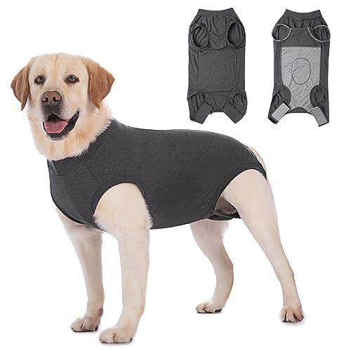 Axcimond Hundebody Nach Op Leckschutz Op Body Hund Kastration Hündin Rüde Medical Pet Shirt Hund Einteiler Wundschutzanzüge für Hunde Mit Klettverschluss Alternativen zu Kegel und Halskrause Hunde