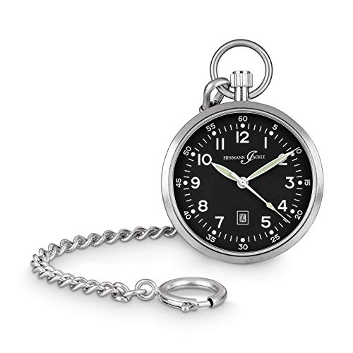 Hermann Jäckle Frankfurt III Taschenuhr – Quarzwerk, Mineralglas, 43 mm, mit Kette & Etui – Elegante Herrenuhr