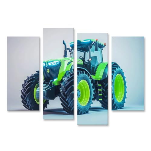 islandburner Prime Bild auf Leinwand Moderner grüner Traktor mit großen Reifen und Beleuchtung für Wohnzimmer Landwirte Landmaschinenhandel Bilder Wandbilder Poster