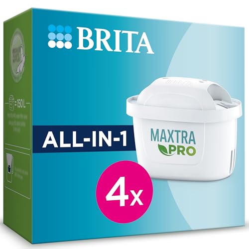 BRITA Wasserfilter Kartuschen MAXTRA PRO All-in-1 – 4er Pack – Original BRITA Ersatzkartusche, reduziert Kalk, Chlor, Pestizide, Metalle wie Blei & Kupfer – für frisches, leckeres Trinkwasser