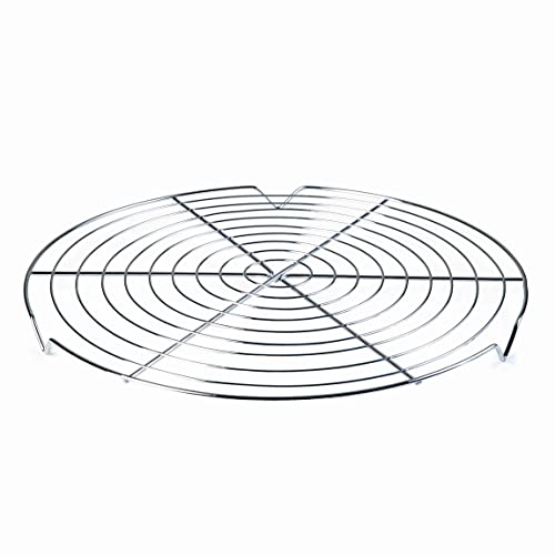 Lacor - 66916 - Kühlgitter aus verchromtem Stahl, kreisförmig, ideal zum Aufstellen von Desserts, Ø 28 x 2 cm, grau.