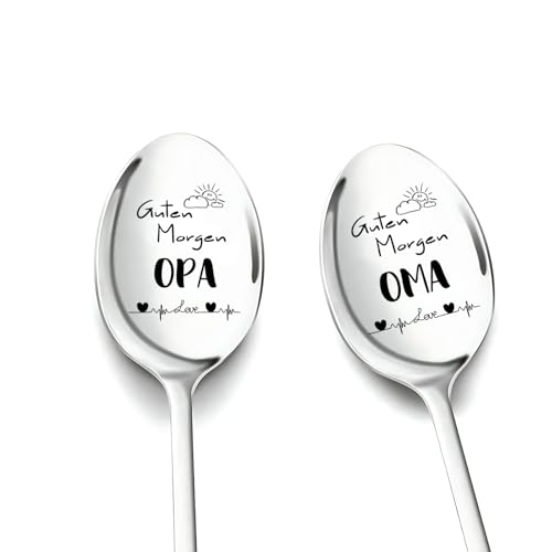 Oma und Opa Geschenk 2 Stück Löffel mit Gravur für Beste Oma und Opa zum Geburtstag Ostergeschenke für Oma und Opa Geburtstagsgeschenk Personalisiert für Großeltern