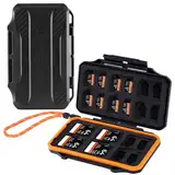 K&F Concept Schutzhülle mit 36 Kartenfächern für 12 SD Karte, 24 Micro SD Speicherkarten, wasserfest und stoßfest, für 24 Micro SD SDXC SDHC TF Karten und 12 SD SDXC SDHC Karten