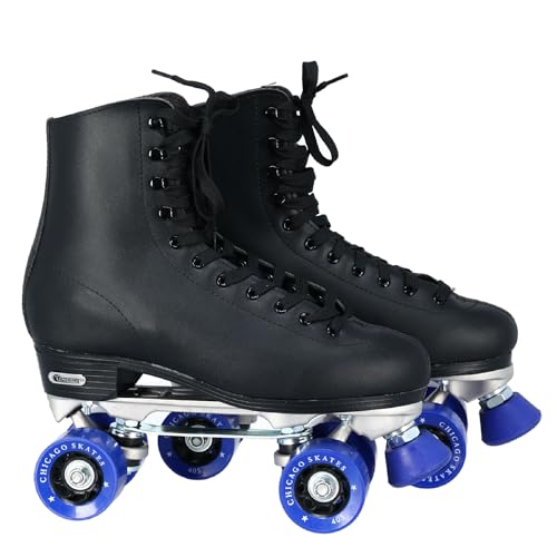 CHICAGO Skates Herren Classic Rollschuhe – Premium Black Quad Rink Skates, Größe 44 (CRS40510)