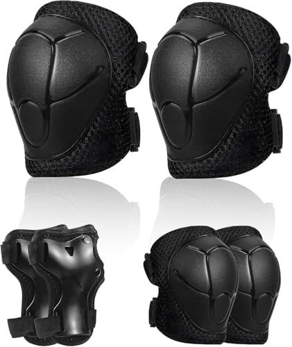 GUOYOU 6 Stücke Set Knieschoner Kinder Schoner Inliner Kinder Schutzausrüstung Schoner Set Kinder Protektoren Kinder,für Jungen Mädchen 2-14 Jahre Kinder,Skating Radfahren Fahrrad Rollerblading