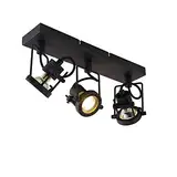 QAZQA - Industrie I Vintage I IndustrieSpot I Spotlight I Deckenspot I Deckenstrahler I Strahler I Lampe I Leuchte schwarz 3-flammig Spotbalken-flammig - Suplux I Wohnzimmer I Schlafzimmer - Stahl Län
