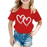 Generisch Sommer Tops T-Shirt Mädchen T Shirt Kinder Tshirt Sommer Tops Baumwolle Kurzarm Oberteile Katze Druck Kurzärmelige Sport Top Klamotten Casual Teenager Mädchen Tunika