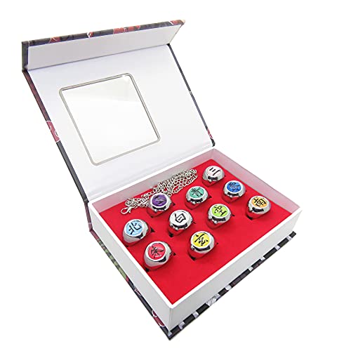 Vophifo Akatsuki Mitglieder Ringe Set mit 10 Ringe und Sammelbox