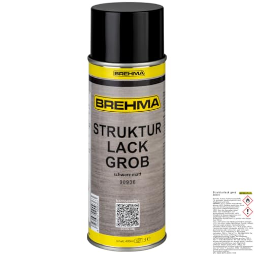 BREHMA Strukturlack grob Kunststoff Struktur lackierbar Kräusel Spray schwarz matt
