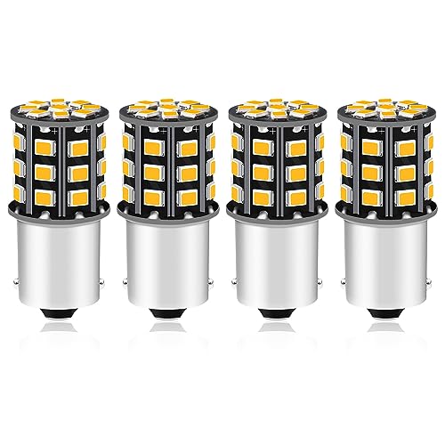 Alopee 4 Stück 7506 1156 Gelb Glühbirne, 12-24V DC/AC Singlekontakt Blinker für Landschaft Beleuchtung, Niedervolt-Gerätebeleuchtung