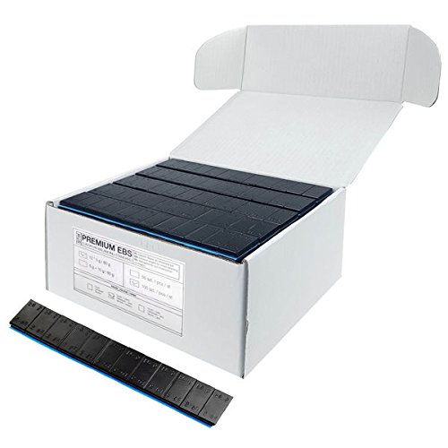 100 Stück Klebegewchte 12 x 5g/60g Schwarz Fe Slim / Gewichte / Auswuchten / Klebe / Felgen / Alufelgen / Räder Auswuchten / Werkstatt / Vulkaniesierung / Stahl / dünn / hochwertig / mit starken Klebeband / PKW / LKW / für Felgen mit wenig Platz / Silber 