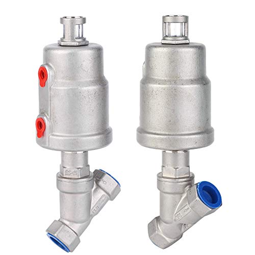 Luftbetätigtes Schrägsitzventil, Pneumatisches Dampfventil aus Edelstahl, DN15 (1 2 Zoll), Gewinde, Visuelle Positionsanzeige, Einfache Installation, Geringer Luftverbrauch,