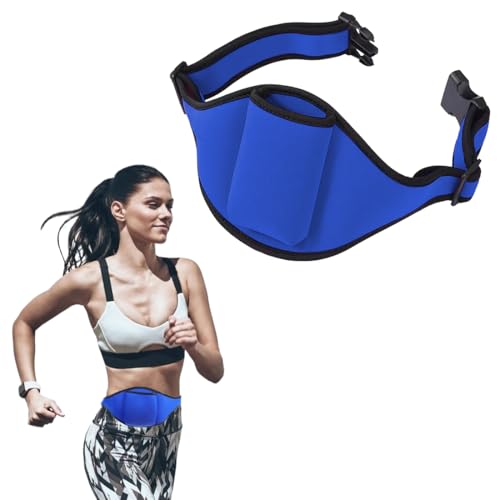 NJCXOLA Fitness Tasche,Verstellbare Mikrofon-Gürtel, Mikrofon-Halterung, Bauchtasche Tragegurt für Kabelloser Vertikaler Mic Sender, für Fitness-Lehrer, mikrofon tasche, fitness gürtel(Blau)
