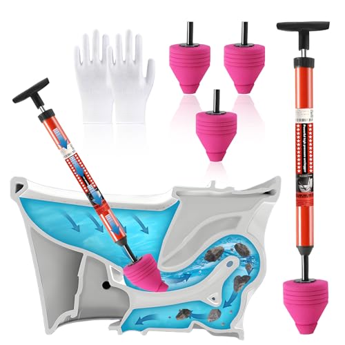 Rohrreinigungspumpe, Abflussreiniger Pumpe, Rohrreiniger Druckluft, Toiletten Pömpel für Reiniger zum Beseitigen Von Rohr, Verstopfungen im Siphon und Abflussbereich, Perfekt für Den Hausgebrauch