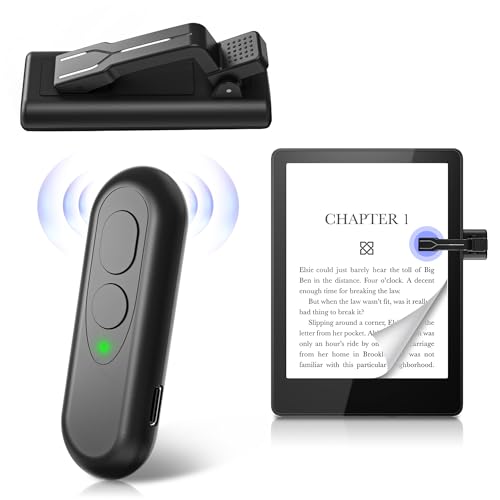 RF Fernbedienung Seitenwenden zum Lesen auf Kindle,Tolino,Paperwhite,Kobo,Surface, Page Turner Umblättern für iPad iPhone Android Tablets E-Book Lesen Romane, Kamera Videoaufzeichnung (Schwarz)