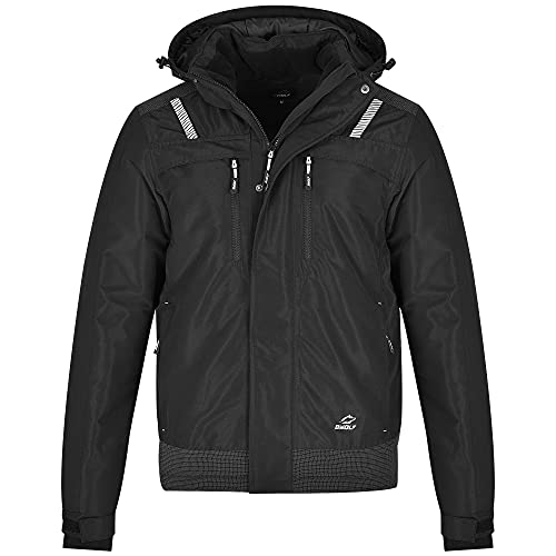BWOLF OLYMPIA Arbeitsjacke Herren Winter Herren Winter Wasserdichte Winddichte Winterjacke Arbeitsjacke Warme (Schwarz, L)