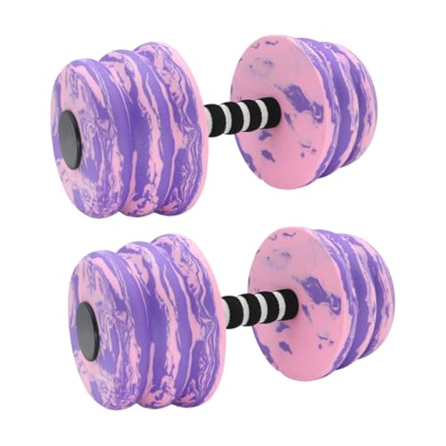 JISADER 2PCS Pool Training Hallons, Schwimmhanteln, Eva Antislip, Seetor Sportgewicht für Nautische Sportarten, Schwimmbad, Wasserübung, Lila