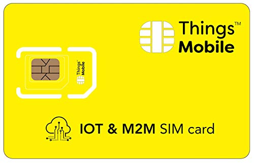 PREPAID-SIM-Karte für IOT (INTERNET of THINGS) - Things Mobile - mit weltweiter Netzabdeckung und Mehrfachanbieternetz GSM/2G/3G/4G. Ohne Fixkosten und ohne Verfallsdatum. 10 € Guthaben inklusive
