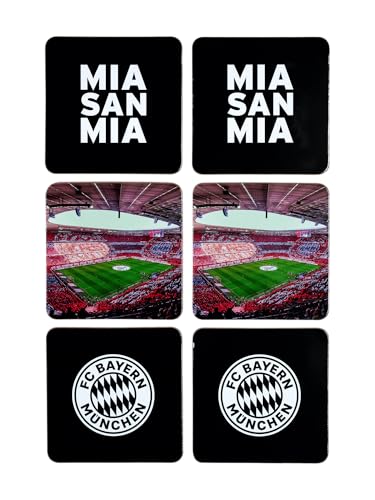 FC Bayern München Korkuntersetzer I Bierdeckel I 6er-Set I Schwarz I Fußball