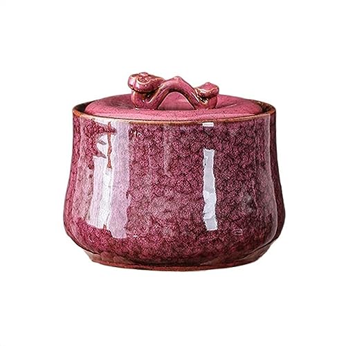 DQERHSHOZ Teedose Luftdicht Keramik Exquisite Ofenwechselglasur, Keramikversiegelungskanister-Teebox, hochwertiger Aufbewahrungskanister-Teelager Teedosen für Losen Tee(Red)