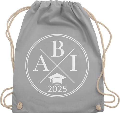 Turnbeutel Rucksack - Abitur & Abschluss - Abi 2025 Hipster X - Unisize - Hellgrau - geschenke für abiturienten 2024 geschenk abigeschenk 24 stoffbeutel abi-geschenke zum schulabschluss aebi beutel