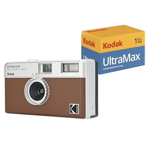 KODAK EKTAR H35 Halbformat-Filmkamera (Braun, Bündel mit 24 Aufnahmen)