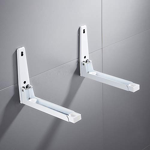 MEETOZ Universal-Wandhalterung für Mikrowelle, Weiß, Arme von 23,6 cm bis 39,1 cm, 2 Stück
