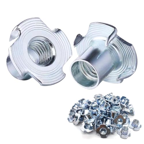 Einschlagmuttern M8 x 11mm, Einschlagmutter Verzinkter Kohlenstoffstahl, Einpressmuttern, Klauen Muttern, für Holz, Bohlen, Möbel, Handwerker, Konstruktionen, Kletterwand,Schrauben Kits,DIY,60 Stück
