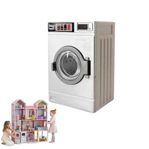 Puppenhaus Waschmaschine,Spielzeug Waschmaschine,Puppenhaus Zubehör,Mini Puppenhaus Möbel,1:12 Rollenspiel-Spielzeug,kleines Waschmaschinen-Spielzeug,für Kinder Jungen Mädchen