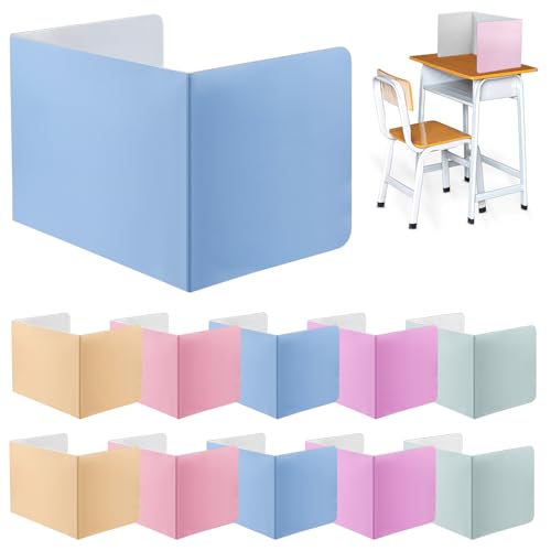 GIAK Trennwand für Schreibtisch 10 Stück Faltbare Trennwand Schreibtisch Tragbarer Sichtschutz Schreibtisch,Faltbare Studienfass-Trennwand für Schule,Büro,Bibliothek, Mehrfarbig