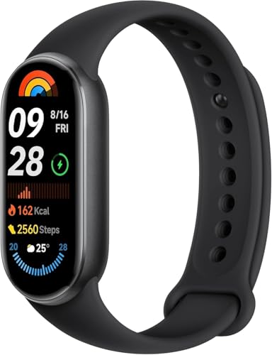 Xiaomi Smart Band 9 - Aktivitätsarmband, bis zu 21 Tage Akkulaufzeit, AMOLED-Display mit 60 Hz Bildwiederholrate, Herzfrequenzsensor, Schwarz