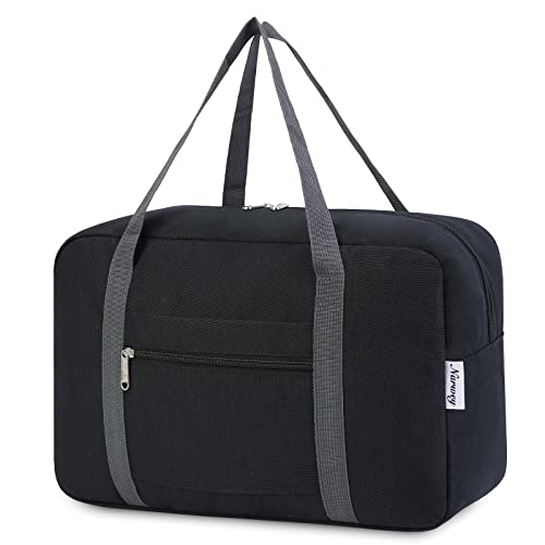 für Ryanair Handgepäck 40x20x25 & Handgepäck Tasche für Flugzeug - Faltbare Klein Reisetasche Damen & Weekender Damen - Handgepäck Koffer 20L (Schwarz)