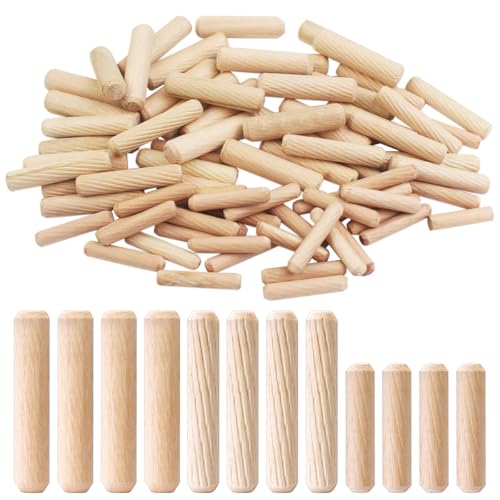 450 Stück Holzdübel, Holzdübel Set, Buchenholzdübel, Möbel Holzdübel, Holzdübel 6mm 8mm 10mm, Holzrunddübel Verbindungen für Möbel, Profi Schreiner, Holzwaren usw.