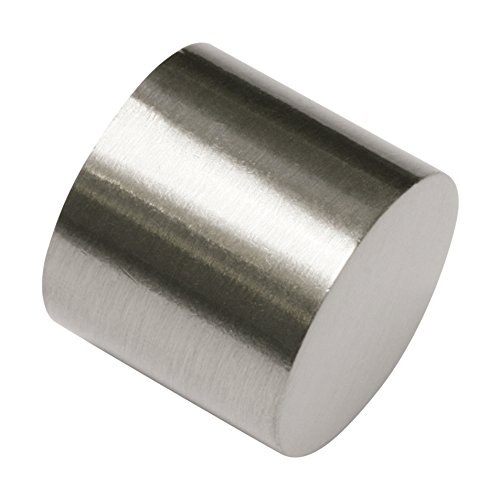 GARDINIA Endkappen für Gardinenstangen, Serie Chicago, Ø 20 mm, Metall, Edelstahl-Optik, 2 Stück