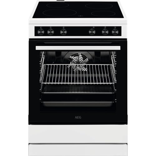 AEG Standherd mit Glaskeramik-Kochfeld 60 cm/Versenkknebel/Grillfunktion/A / CCB6206ABW