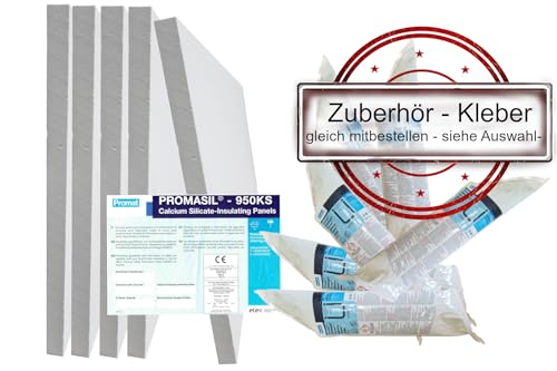 Promat PROMASIL® 950-KS Isolierplatte Wärmedämmplatte Brandschutz A1 DIN 4102 Format 1000 x 500 Stärke von 30-80 mm (Promat®-Kleber K84 im Schlauch a.1 kg, 1 Stück)