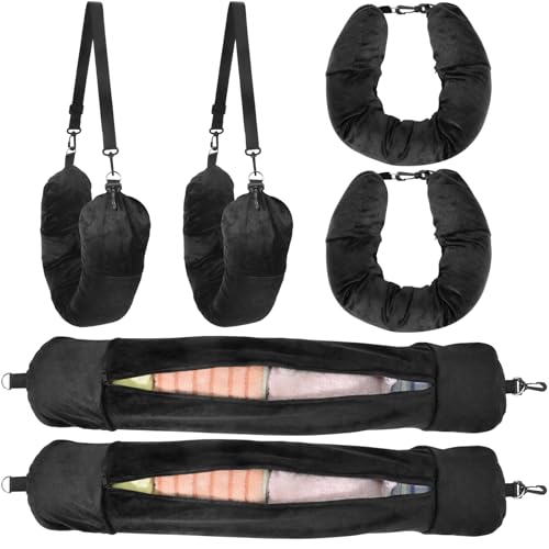KOMABLEN 2pcs Reise Nackenkissen - Flugzeug Nackenkissen befüllbar mit Kleidung zum Reisen, Waschbarer Kissenbezug, Flug Nackenhörnchen - Handgepäck sparen, passend für 5 Tage Reisezubehör