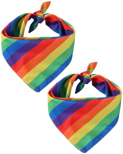 IPNSDON 2 Pcs- Outfit Regenbogen Bandana,Outfit Damen Accessoires,Rainbow Haarschmuck Haarband,Halstuch Haarbänder,Friends Bekleidungen Accessories,Weicher und geschmeidiger Baumwollstoff