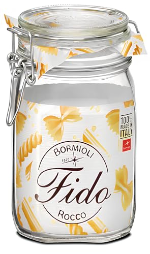 axentia Rocco Bormioli 292075 Fido Behälter Hermetischer Topf 1115 ml, Glas 1St, Transparent, Durchsichtig, 1 l