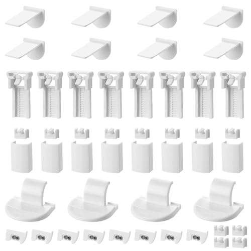 8 Sätze, jeder Satz Bestehend aus 8 Plissee Ersatzteile Klemmträger, Plissee Ersatzteile, Plissee Ersatzteile Set Klemmträger Zubehör, Plissee Ohne Bohren Klemmträger für Plissee Ohne Bohren