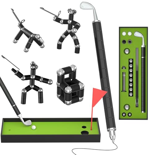 TRSCIND Fidget Pen Geschenke für Männer - Magnetischer Stift Mit Golfplatz, Geburtstagsgeschenk Kugelschreiber Stift, Mini Golf Crushmetric Pen, Coole Stifte, Vatertagsgeschenke