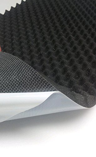 Akustikschaumstoff, Noppenschaumstoff, Selbstklebend Profilplatte, Dämmung 100cm x 50cm x (variant)) (100 x 50 x 2, Anth/ Schwarz)