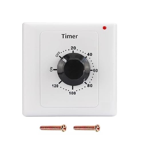 Switian Mechanische Zeitschaltuhr 120 Min. (220V/15A) | Programmierbarer Steckdosentimer mit Wandmontage | Für Ventilator, Warmwasserbereiter, Aquarium, Lampe & Haushaltsgeräte