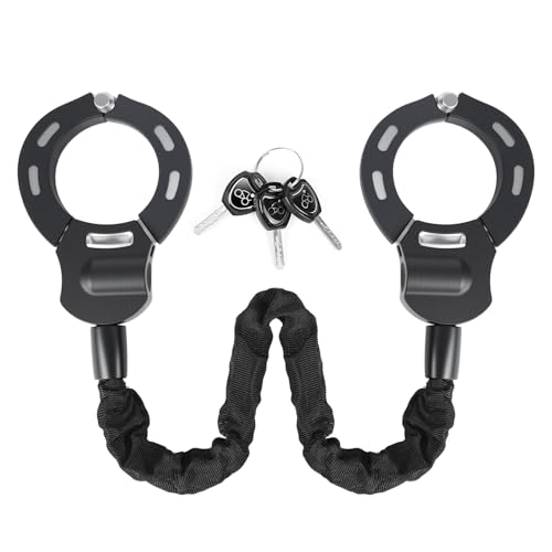 E Scooter Schloss, Handschellenschloss, Schloss für E Scooter mit Schlüssel & Gummi-Lock-Hülse, Ideal für E Roller, Fahrrad, Kinderwagen, Segway Ninebot, Xiaomi, NIU und andere Elektroroller