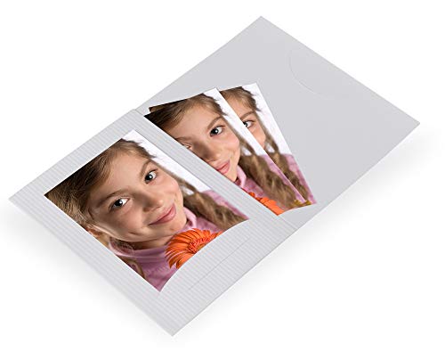 Marthiesens® 100 Stück Pass- und Bewerbungsbild-Kombimappe mit Einsteckschlitz und einer Fototasche für Bilder im Format 7 x 10 cm (ohne Passepartout) grau
